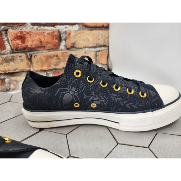 Converse Shoes - Women Sz 10 Converse CTAS 2in Platform Lift Low Black Spider Gothcore Custom